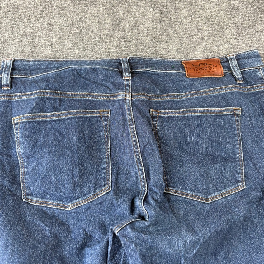 Lauren Ralph Lauren Jeans Co Womens 14 Dark Wash Straight Leg Stretch Denim Blue - Picture 5 of 7